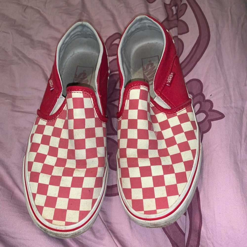 red checkard vans